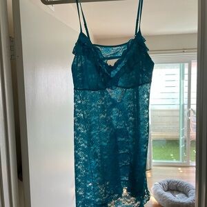 In Bloom Teal Lace Chemise